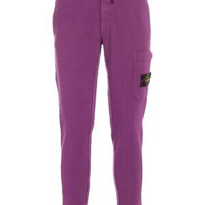 STONE ISLAND Mens 3XL XXXL Logo Patch Sweatpants in Magenta New/Defect $285US